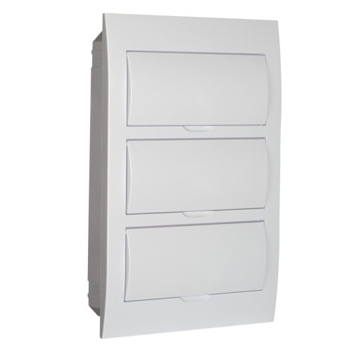 Kanlux, 63A, 230/400 AC, 3x12P, IP40, műanyag, fehér, ITS DB312F 3X12P/FMD-P elosztódoboz - 650°C, fali süllyesztett
