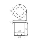 Kanlux GU10, IP67, IK10, Ø130 mm, IK10, rozsdamentes acél színű, alumínium házas járőfelületbe süllyesztett lámpatest, BERG AD - magas ütésvédelemmel
