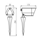 Kanlux kerti lámpatest GU10 foglalattal, 294 mm, IP44, antracit, alumínium, VORA