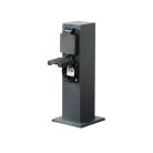 Kanlux, 16A, 220-240 AC, 2SOC, IP44, rozsdamentes acél, antracit, NASTO 2SOC FR B elosztódoboz - kerti oszlop, 250x100x100 mm
