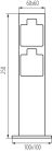 Kanlux, 16A, 220-240 AC, 2SOC, IP44, rozsdamentes acél, antracit, NASTO 2SOC FR B elosztódoboz - kerti oszlop, 250x100x100 mm