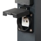 Kanlux, 16A, 220-240 AC, 2SOC, IP44, rozsdamentes acél, antracit, NASTO 2SOC FR B elosztódoboz - kerti oszlop, 250x100x100 mm