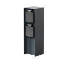 Kanlux, 16A, 220-240 AC, 2SOC, IP44, rozsdamentes acél, antracit, DASTO 2SOC FR B - kerti oszlop, 230x70x70 mm