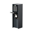 Kanlux, 16A, 220-240 AC, 2SOC, IP44, rozsdamentes acél, antracit, DASTO 2SOC FR B - kerti oszlop, 230x70x70 mm
