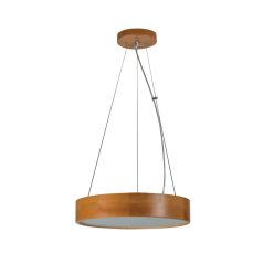   Kanlux mennyezeti függő lámpa, 2xE27 foglalattal, Ø375 mm, arany tölgy, fa házas, JASMIN C