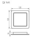 Kanlux süllyesztett lámpatest, 9W, 900 lm, 120x120 mm, 120°, 4000K, IP44/20, szögletes, fehér, TAVO LED