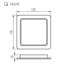 Kanlux süllyesztett lámpatest, 18W, 1900 lm, 170x170 mm, 120°, 4000K, IP44/20, szögletes, fehér, TAVO LED