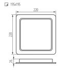 Kanlux süllyesztett lámpatest, 24W, 2600 lm, 195x195 mm, 120°, 4000K, IP44/20, szögletes, fehér, TAVO LED
