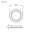 Kanlux süllyesztett lámpatest, 5W, 400 lm, Ø95 mm, 120°, 4000K, IP44/20, kerek, fehér, TAVO LED