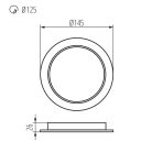 Kanlux süllyesztett lámpatest, 12W, 1250 lm, Ø145 mm, 120°, 4000K, IP44/20, kerek, fehér, TAVO LED