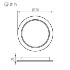 Kanlux süllyesztett lámpatest, 18W, 1900 lm, Ø170 mm, 120°, 4000K, IP44/20, kerek, fehér, TAVO LED