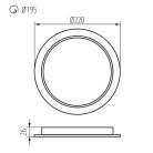 Kanlux süllyesztett lámpatest, 24W, 2600 lm, Ø225 mm, 120°, 4000K, IP44/20, kerek, fehér, TAVO LED