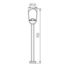 Kanlux kerti lámpatest E27 foglalattal, 970 mm, IP44, fekete színű, alumínium házas, LIEGO