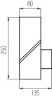 Kanlux kerti lámpatest E27 foglalattal, 250 mm, IP44, négyszög alakú, grafit, alumínium házas, LAVEN