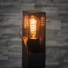 Kanlux kerti lámpatest E27 foglalattal, 250 mm, IP44, négyszög alakú, grafit, alumínium házas, LAVEN
