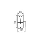 Kanlux kerti lámpatest E27 foglalattal, 180 mm, IP44, szögletes, antracit, alumínium házas, PRESO
