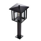 Kanlux kerti lámpatest E27 foglalattal, 500 mm, IP44, szögletes, fekete színű, rozsdamentes acél házas, SELTO