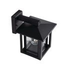Kanlux kerti lámpatest E27 foglalattal, 230 mm, IP44, szögletes, fekete színű, rozsdamentes acél házas, SELTO