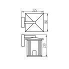 Kanlux kerti lámpatest E27 foglalattal, 230 mm, IP44, szögletes, fekete színű, rozsdamentes acél házas, SELTO