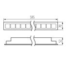 Kanlux 23W, 2900 lm, 3500K, 52x595 mm, fehér, acél-műanyag házas, meleg fehér lineáris LED lámpatest, HIERRO