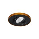 Kanlux 30°-os szögben állítható, Ø98 mm, GU10, IP20, fekete, arany színű, alumínium házas, kerek spot lámpa keret, TINY BORD