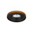 Kanlux 30°-os szögben állítható, Ø98 mm, GU10, IP20, fekete, arany színű, alumínium házas, kerek spot lámpa keret, TINY BORD