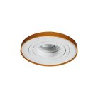 Kanlux 30°-os szögben állítható, Ø98 mm, GU10, IP20, fehér, arany színű, alumínium házas, kerek spot lámpa keret, TINY BORD