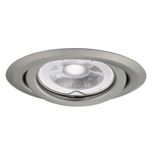 Kanlux 15°-os szögben állítható, Ø97 mm, GU10, IP20, matt króm színű, acél házas, kerek spot lámpa keret, ARGUS II