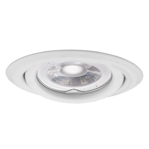 Kanlux 15°-os szögben állítható, Ø97 mm, GU10, IP20, fehér színű, acél házas, kerek spot lámpa keret, ARGUS II