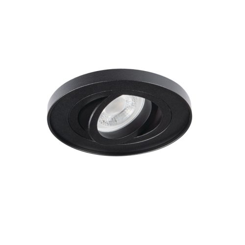 Kanlux 30°-os szögben állítható, Ø98 mm, GU10, IP20, fekete, alumínium házas, kerek spot lámpa keret, TINY BORD
