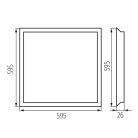 Kanlux 5000 lm, 4000K, 36W, 595x595 mm, természetes fehér LED panel, BLINGO LED - 50 000 h élettartam, tápegység nélkül - UGR>19, alacsony káprázás