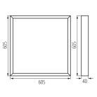 Kanlux 34W, 4080 lm, 4000K, 120 fok, 605x605 mm, természetes fehér felületre szerelhető LED panel, BLINGO NT - 5 év garancia, 50 00 h élettartam