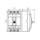 Kanlux 125A/230-415V AC, kompakt megszakító, 3 pólusú, KMCCB-RT-125A - ipari áramkörvédelemhez