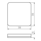 Kanlux 26W, 4200 lm, 4000K, IP65, RA80, 350x350 mm, szögletes, fehér, műanyag házas természetes fehér LED mennyezeti lámpatest, IPER LED