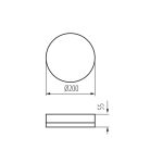 Kanlux 10W, 1200 lm, 4000K, IP65, RA80, Ø200 mm, kerek, fehér, műanyag házas természetes fehér LED mennyezeti lámpatest, IPER LED