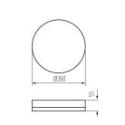 Kanlux 26W, 3120 lm, 4000K, IP65, RA80, Ø260 mm, kerek, fehér, műanyag házas természetes fehér LED mennyezeti lámpatest, IPER LED
