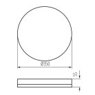 Kanlux 35W, 4200 lm, 4000K, IP65, RA80, Ø350 mm, kerek, fehér, műanyag házas természetes fehér LED mennyezeti lámpatest, IPER LED