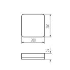 Kanlux 19W, 2280 lm, 4000K, IP65, RA80, 200x200 mm, szögletes, fehér, műanyag házas természetes fehér LED mennyezeti lámpatest, IPER LED