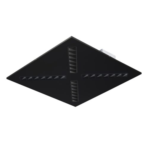 Kanlux 22W, 2850 lm, 4000K, fekete, fém házas, 595x595 mm, természetes fehér lineáris LED lámpatest, OFIS RX LED P1 - 80°-os sugárzási szöggel