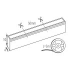 Kanlux 12W/m, 24V, 4000K 5m, Neon LED IP65, 320lm/m természetes fehér, kültéri folyamatos LED szalag, öntapadós