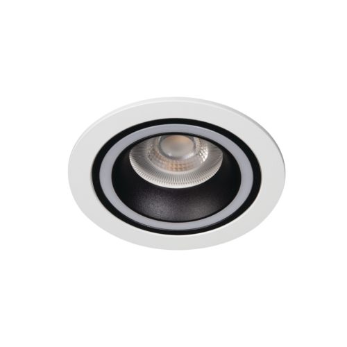 Kanlux Ø90 mm, GU10, IP20, fekete, fehér színű, alumínium házas, kerek spot lámpa keret, FELINE DSO