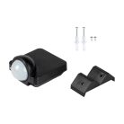 Kanlux, 220-240 AC, 1200VA, 110×58×76 mm, IP54, műanyag, fekete, PIR mozgásérzékelő SENSQUARE-B – H360, oldalfali