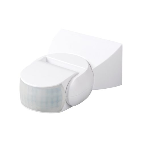 Kanlux, 220-240 AC, 1200VA, 52×80×120 mm, IP65, műanyag, fehér, PIR mozgásérzékelő ALER N-W – 120° érzékelési szög, oldalfali