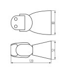 Kanlux, 220-240 AC, 1200VA, 52×80×120 mm, IP65, műanyag, fekete, PIR mozgásérzékelő ALER N-B – 120° érzékelési szög, oldalfali