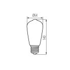 Kanlux XLED 7W, 806 lm, 2700K, 320° E27, ST64, meleg fehér LED fényforrás - hagyományos izzó alakú, széles fényeloszlás