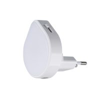   Kanlux 0,5W, 30 lm, 3000K, dimmelhető, 55x64, csepp formájú meleg fehér éjszakai fény kapcsolóba, ULOV LED - alkonykapcsolóval