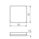 Kanlux 26W, 3120 lm, 4000K, IP65, RA80, 260x260 mm, műanyag házas, szögletes, természetes fehér, mozgásérzékelős LED mennyezeti lámpatest, IPER LED