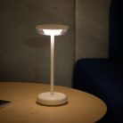 Kanlux 3,7V, 1,7W, 140 lm, 3000K, 260 mm, IP44, fehér, műanyag-fém házas, meleg fehér kültéri asztali LED lámpa, FLUXY LED - dimmelhető, USB-C porttal