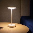 Kanlux 3,7V, 1,7W, 140 lm, 3000K, 260 mm, IP44, fehér, műanyag-fém házas, meleg fehér kültéri asztali LED lámpa, FLUXY LED - dimmelhető, USB-C porttal
