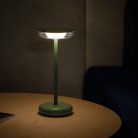 Kanlux 3,7V, 1,7W, 140 lm, 3000K, 260 mm, IP44, zöld, műanyag-fém házas, meleg fehér kültéri asztali LED lámpa, FLUXY LED - dimmelhető, USB-C porttal